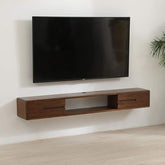 ONIJA Solid Sheesham Wood Entertainment Floating Tv Unit for Living Room | Floating Media Tv Cabinet | Natural Finish